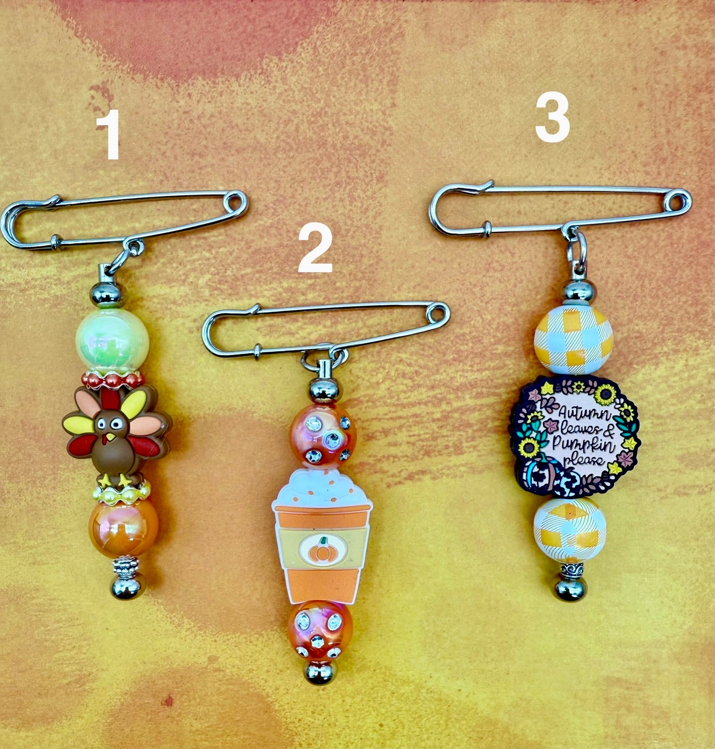 Fall/Thanksgiving Safety Pin Brooched