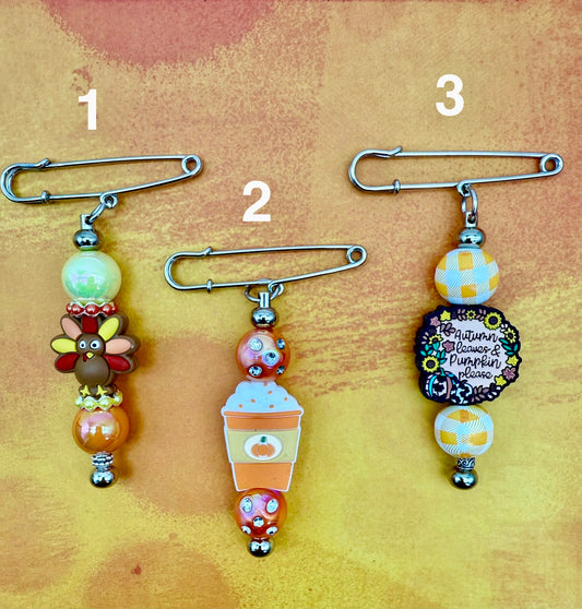 Fall/Thanksgiving Safety Pin Brooched