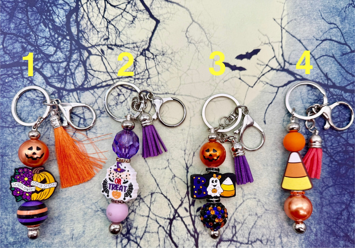 Vintage Halloween Beadable Keychains, Wine Stoppers. Wine Openers