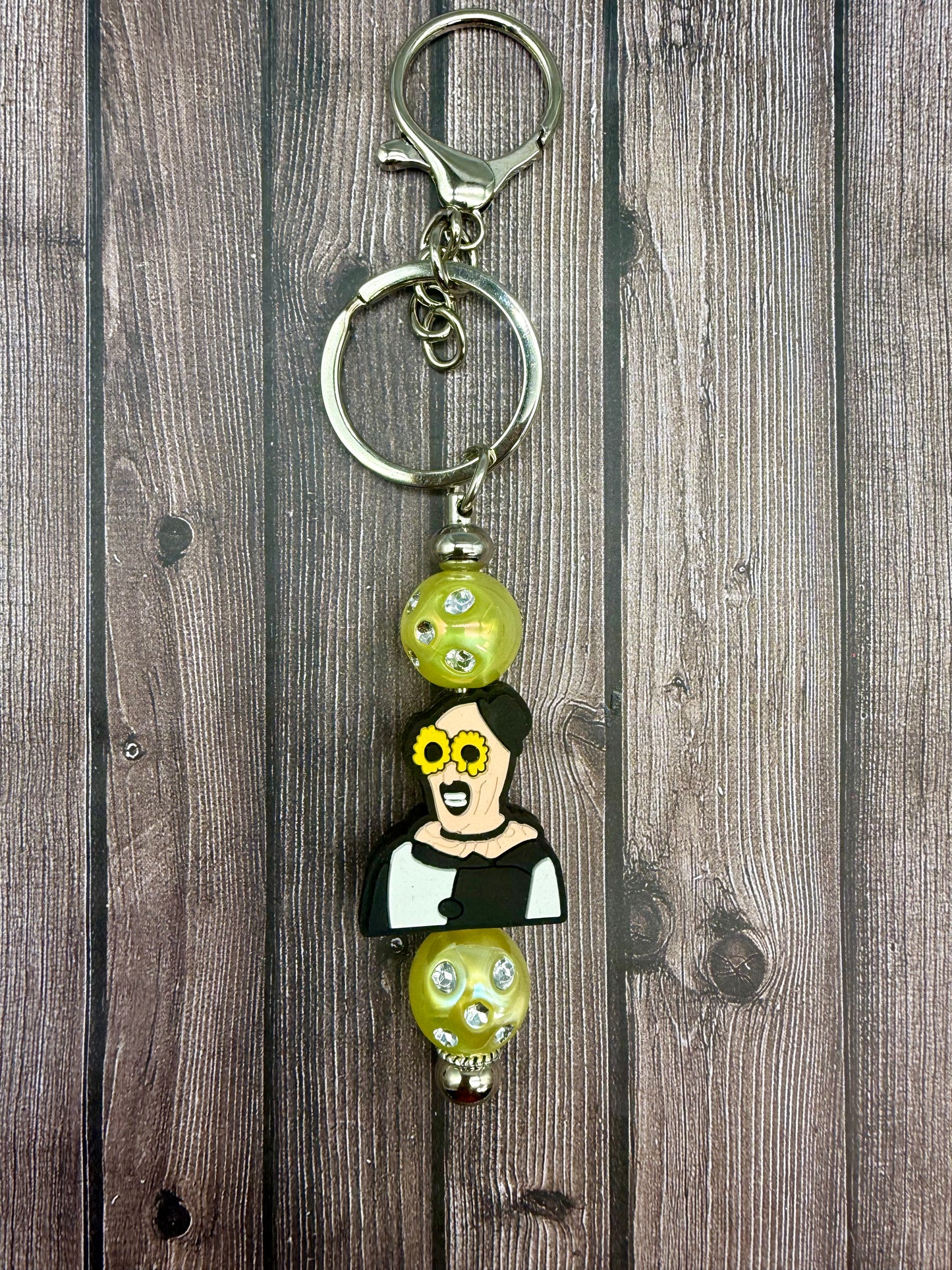 Spooky Circus Beaded Keychains Featuring Dancing and Clown Characters