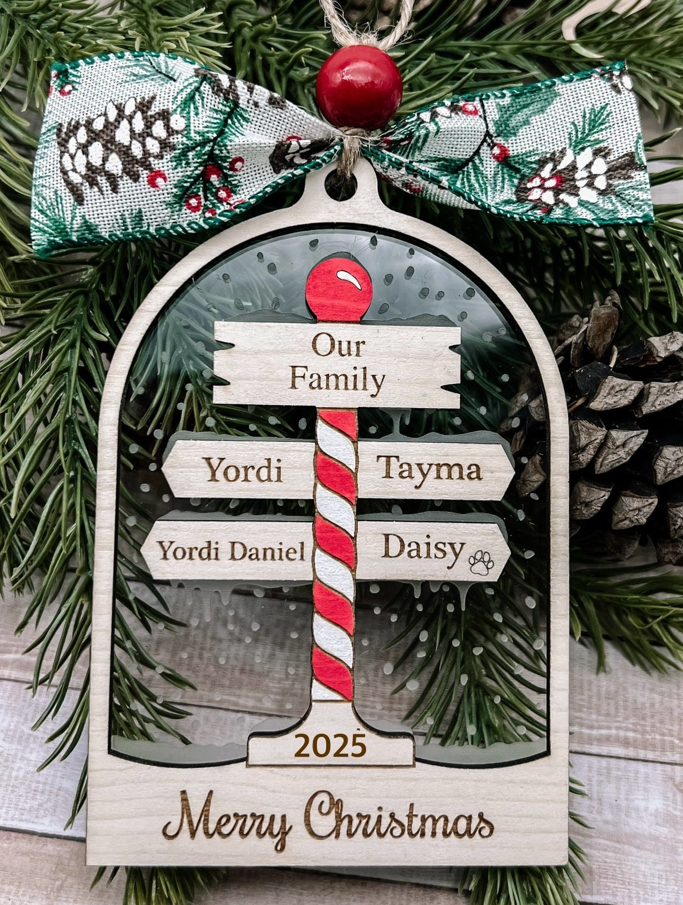 2025 North Pole Personalized Family Christmas Ornament