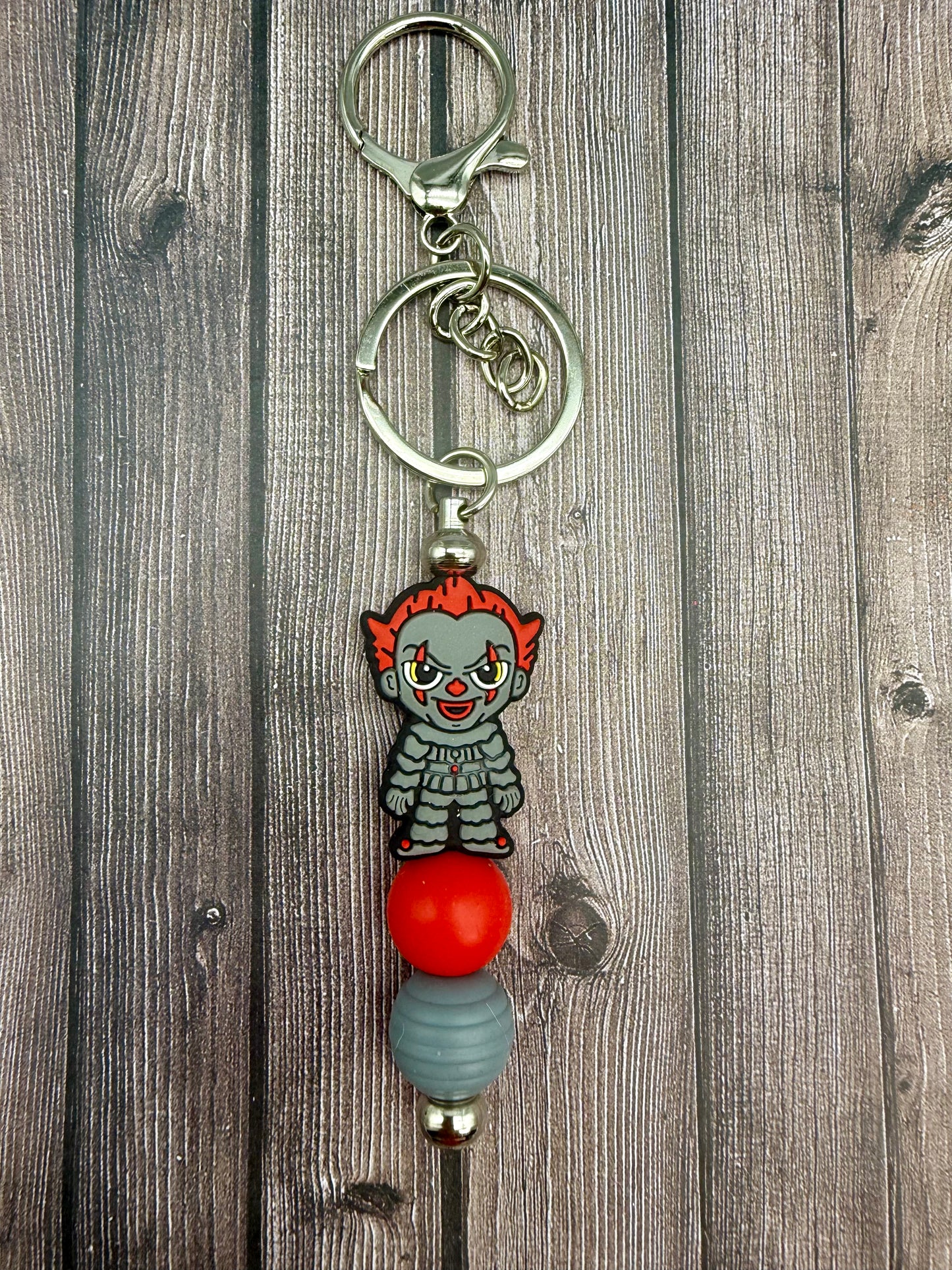 Spooky Circus Beaded Keychains Featuring Dancing and Clown Characters