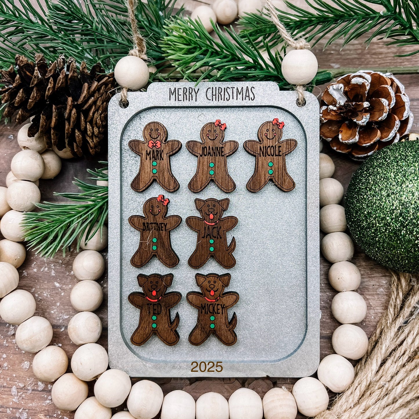 2025 Gingerbread Personalized Family Christmas Ornament