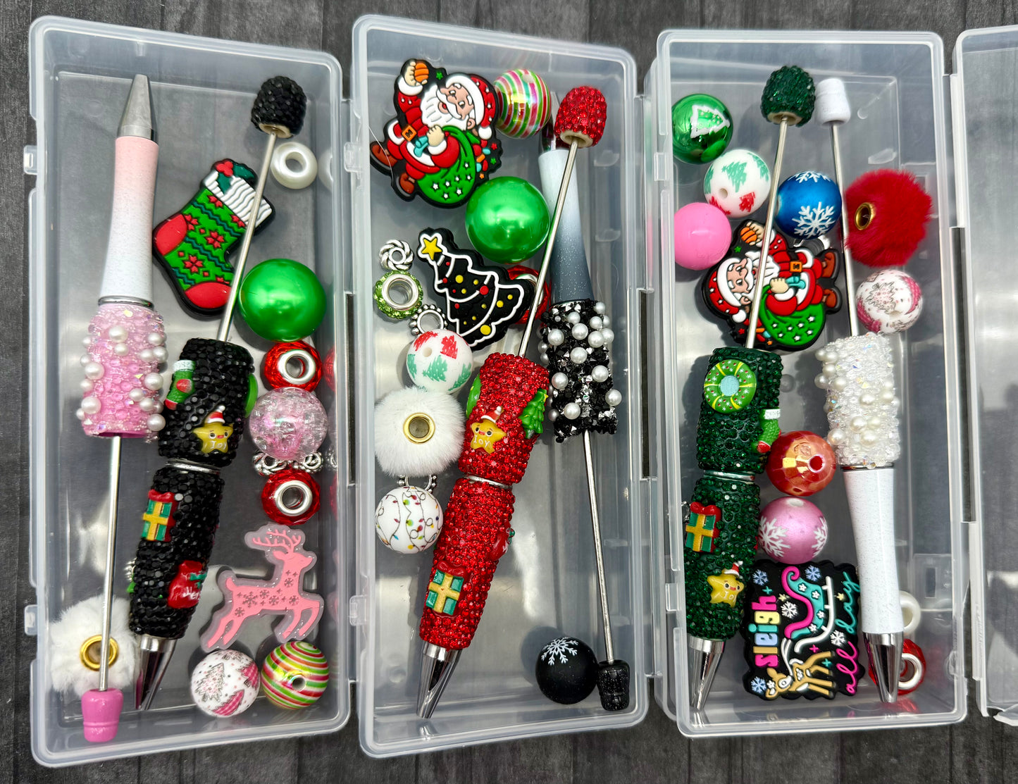 2 Piece Fancy Christmas Pen DIY Beadable Pen Mini Kits