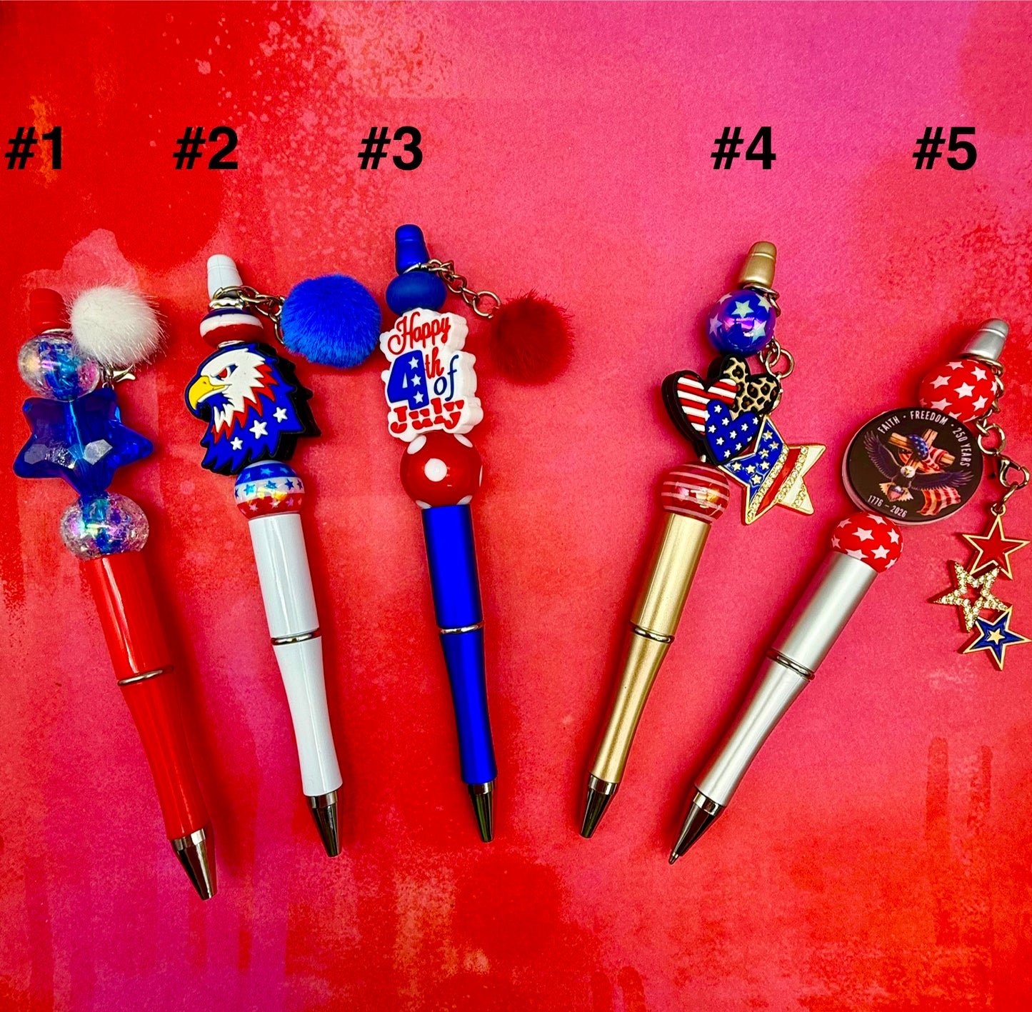 4th of July Beaded Pens