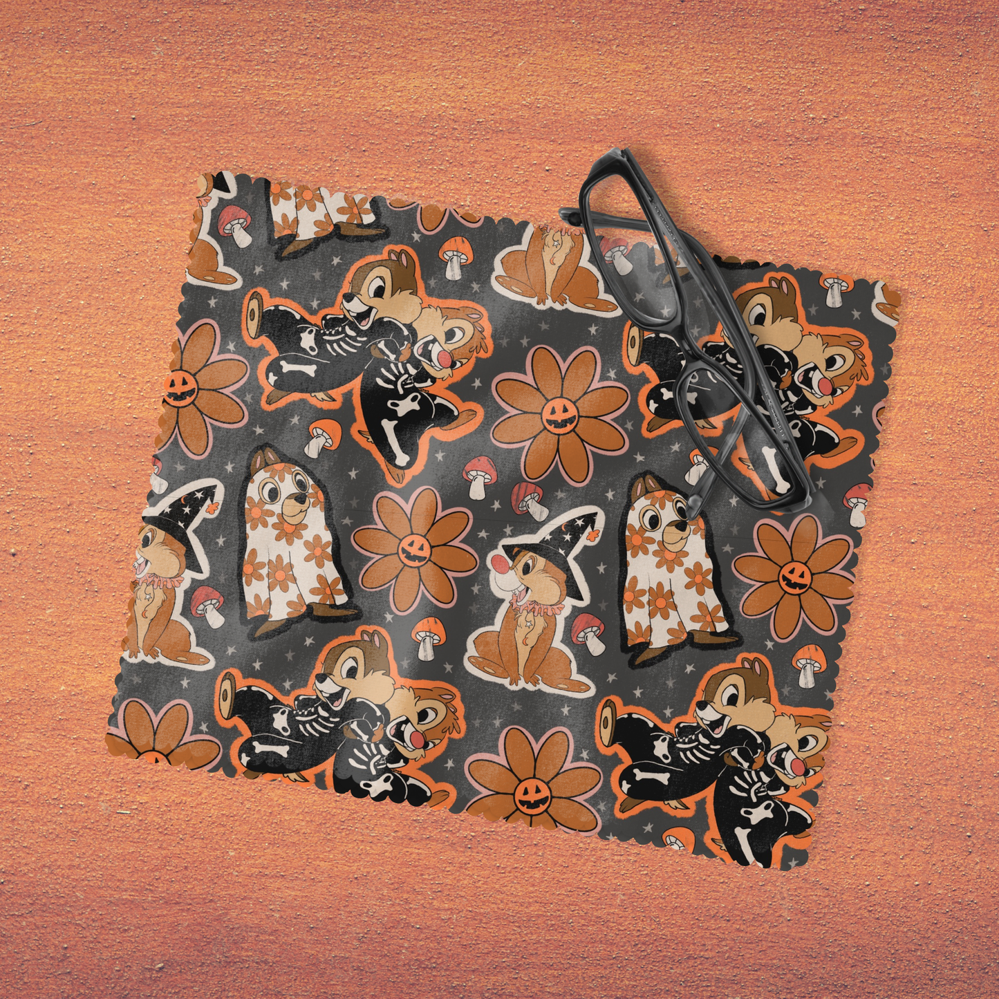 Halloween Chip N Dale Eyeglass Cleaning Cloth