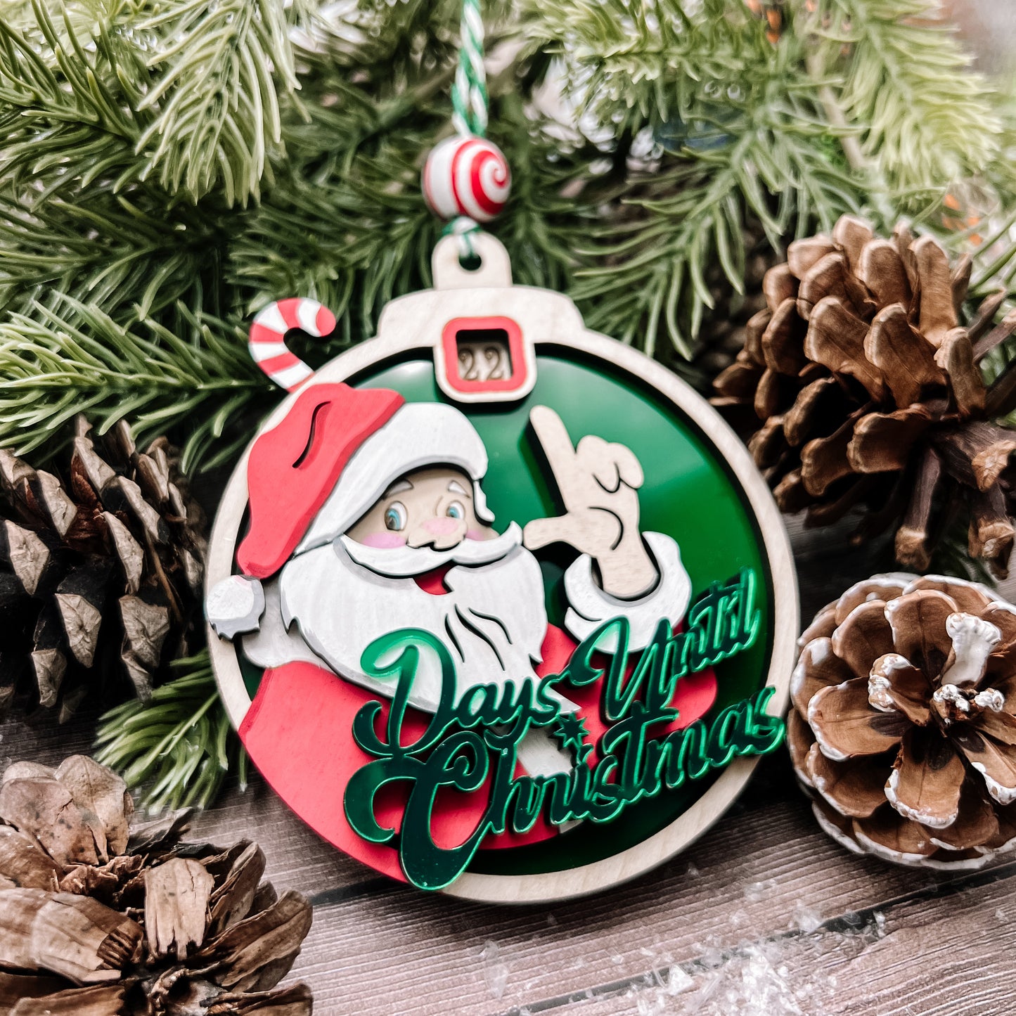 Christmas Countdown Santa Ornament