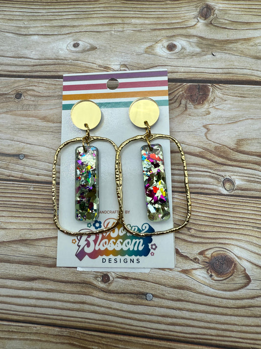 SEP CLEARANCE Brass Rectangle Dangles