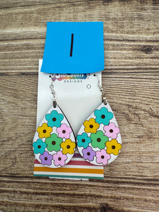 SEP CLEARANCE Floral Teardrop Dangles