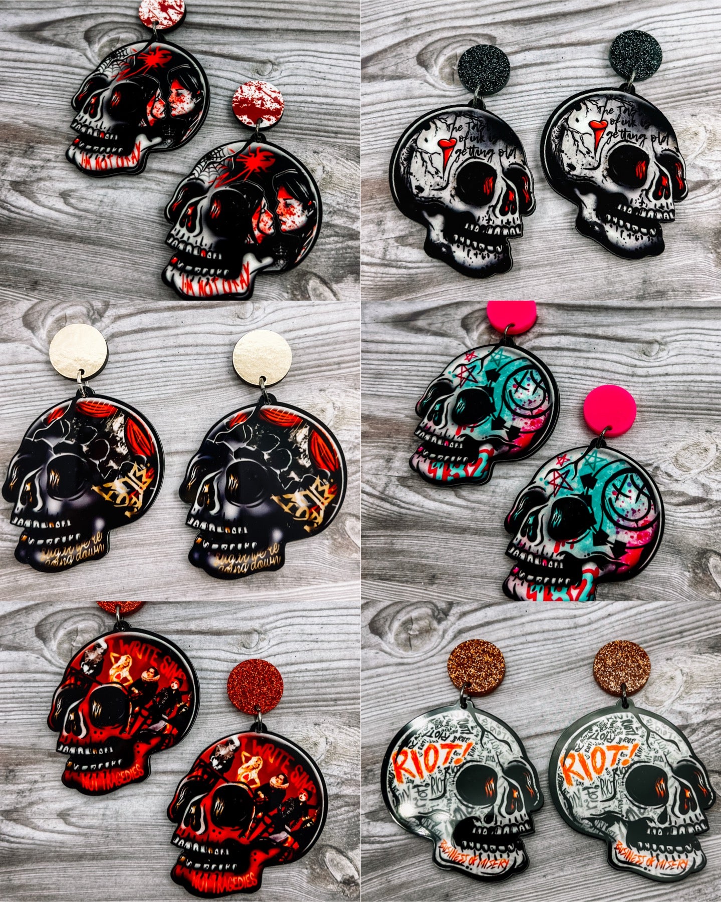 Emo Skull Dangles (6 Different Bands)