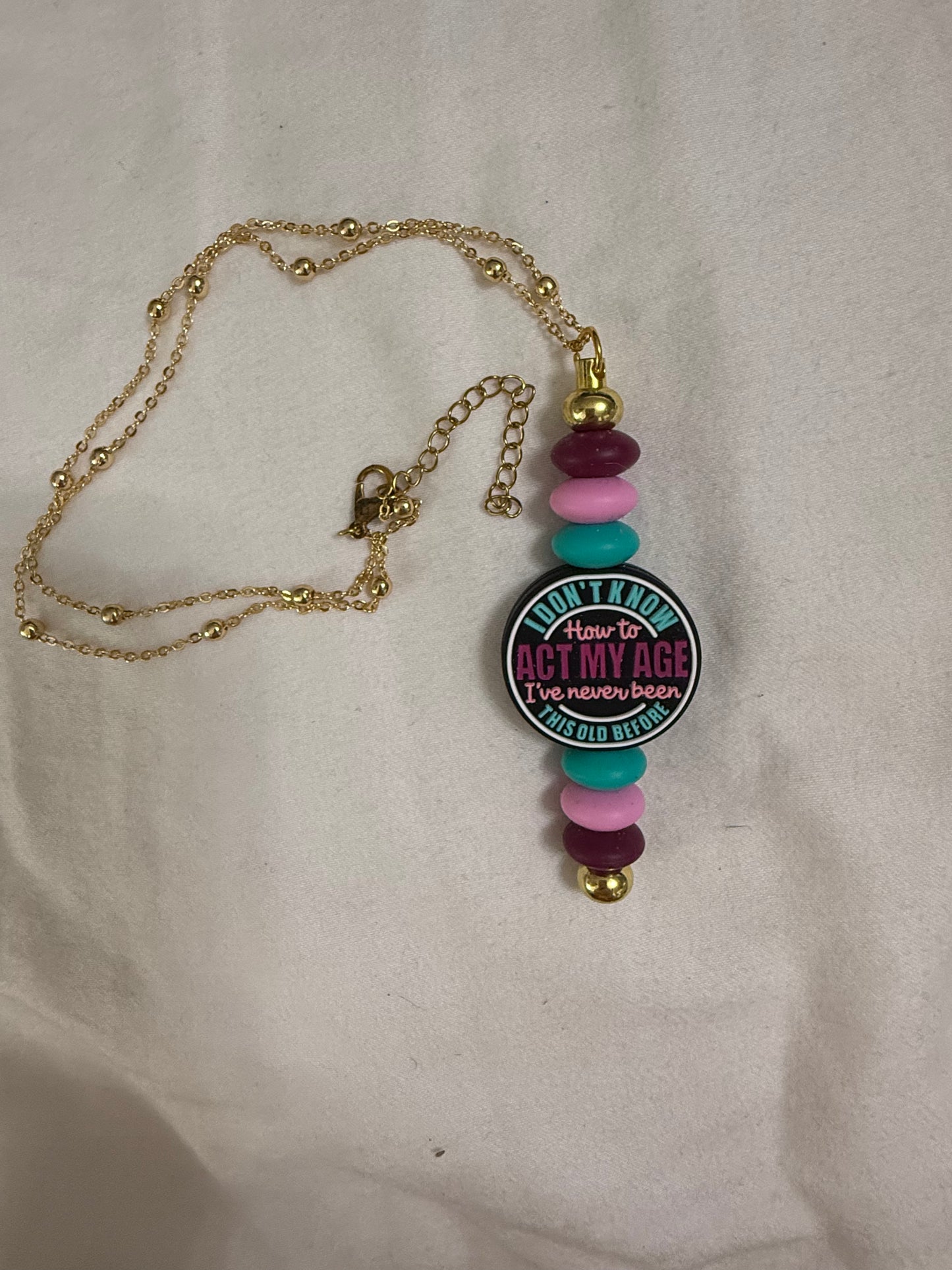 Ok CLEARANCE Act My Age Beaded Necklace