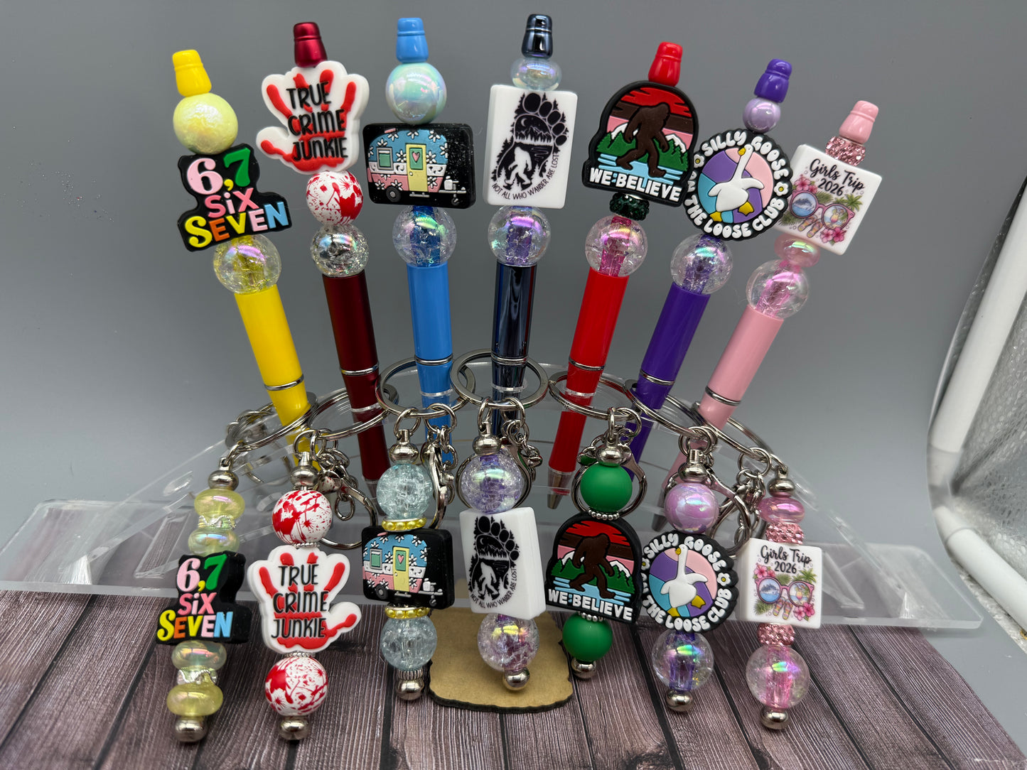 Whimsy and Wits Beaded Pen and Keychain Sets