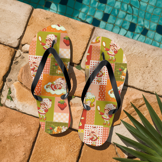 Strawberry Shortcake Patchwork Flip Flops