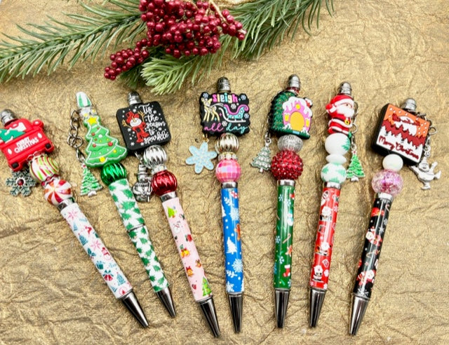 Christmas Pattern Beaded Pens