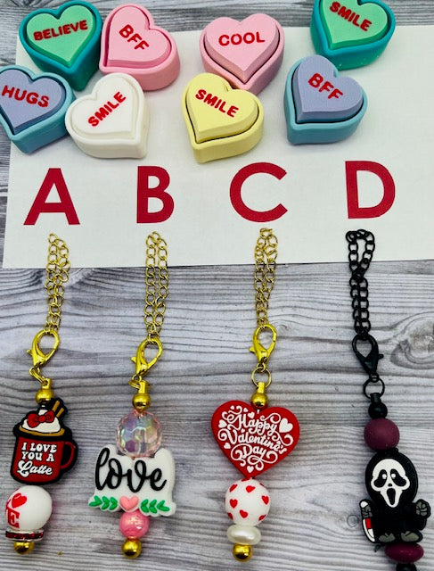 Valentines Pens, Keychains, Tumbler Charms