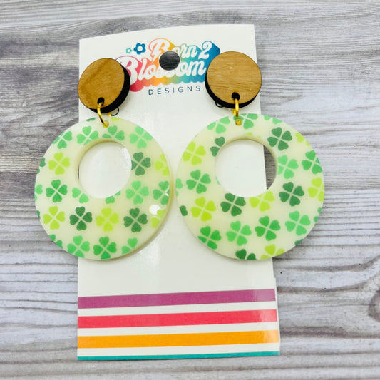 CLEARANCE Shamrock Circle Dangles