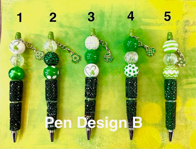St Patrick’s Day Beaded Glitter Pens