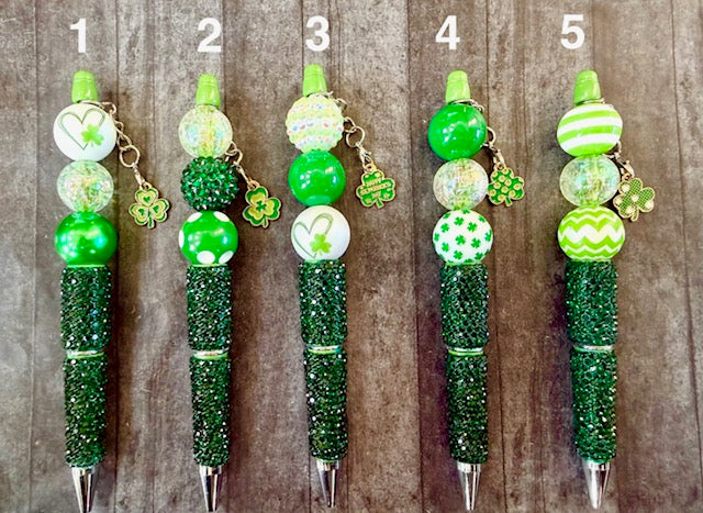St Patrick’s Day Beaded Glitter Pens