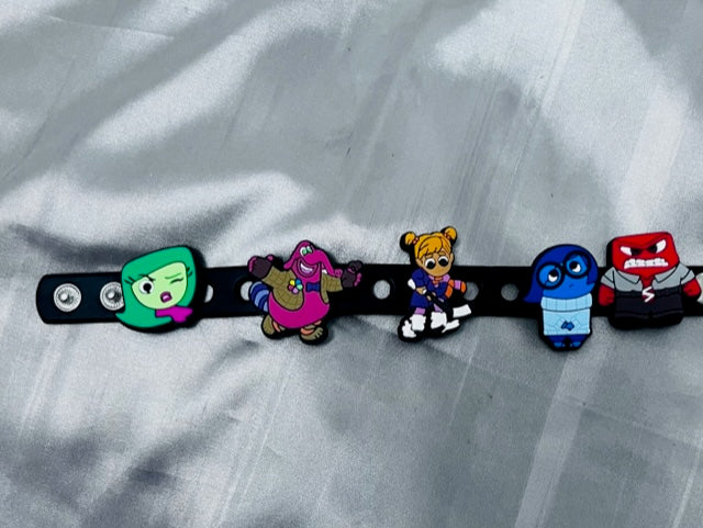 Inside Out Shoe Charm Bracelets and Keychains for Kids