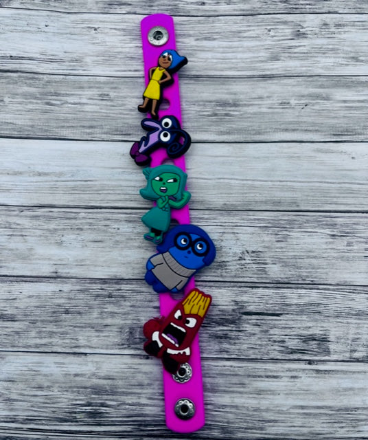 Inside Out Shoe Charm Bracelets and Keychains for Kids