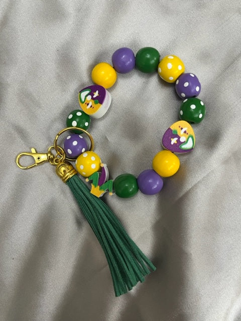 CLEARANCE Wristlet Keychains - Mardi Gras