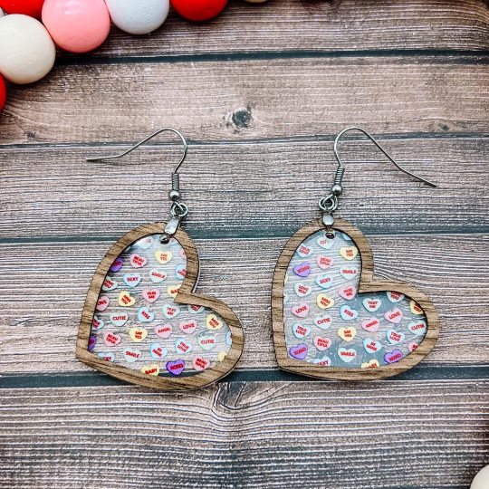 CLEARANCE Heart Conversation Dangles