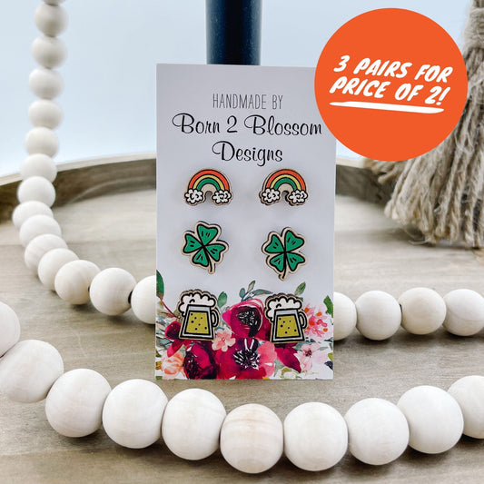 CLEARANCE St Patricks Day Stud Earring Set