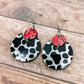 Cow Print Circle Dangles