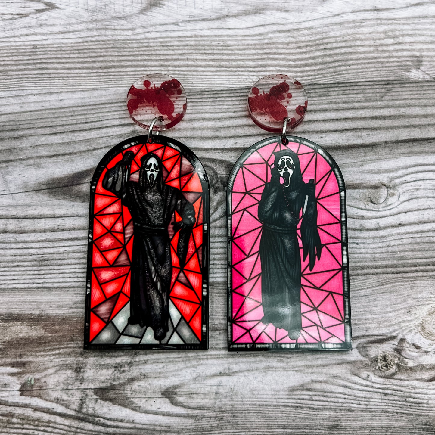 Ghostface Horror Glass Dangles