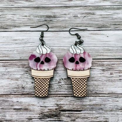 CLEARANCE Skull Ice Cream Cone Dangles