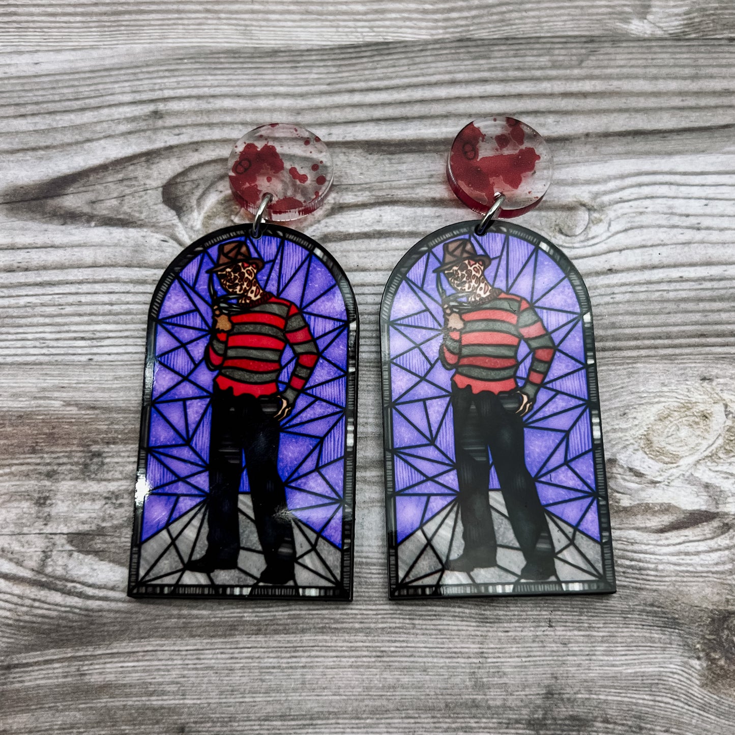 Freddy K Horror Glass Dangles