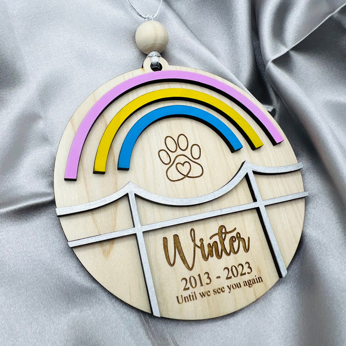 Rainbow Bridge Pet Memorial Personalized Ornament