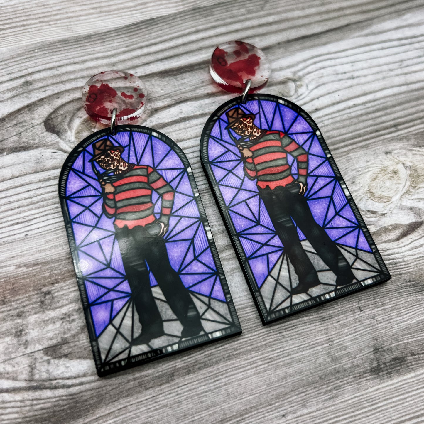 Freddy K Horror Glass Dangles