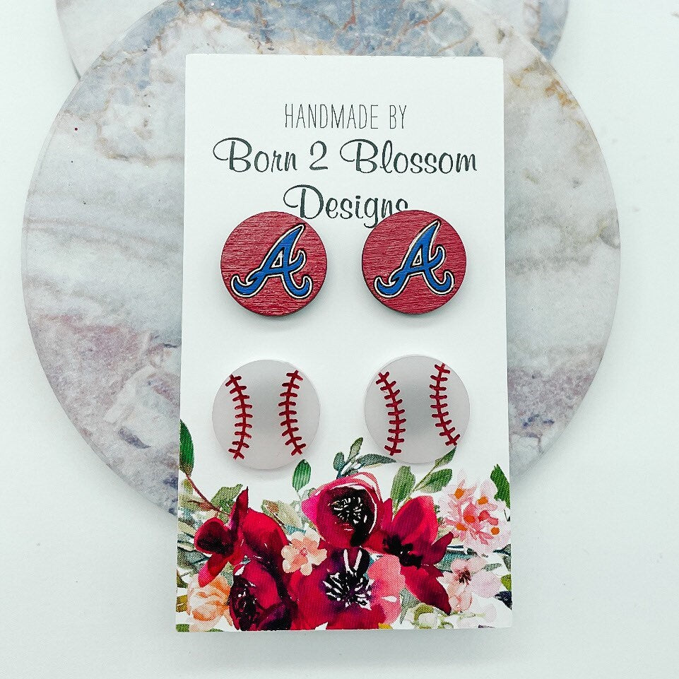 Atlanta Braves Stud Earring Set