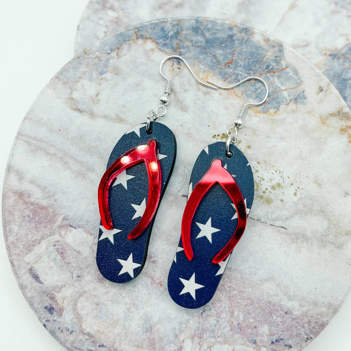 Flip Flops Patriotic Dangles