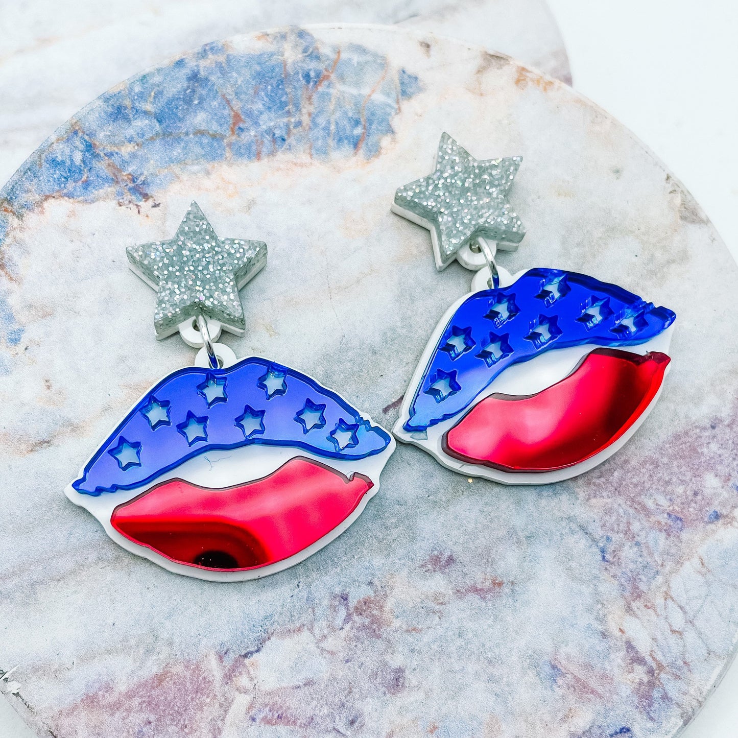 Patriotic Lip Dangles