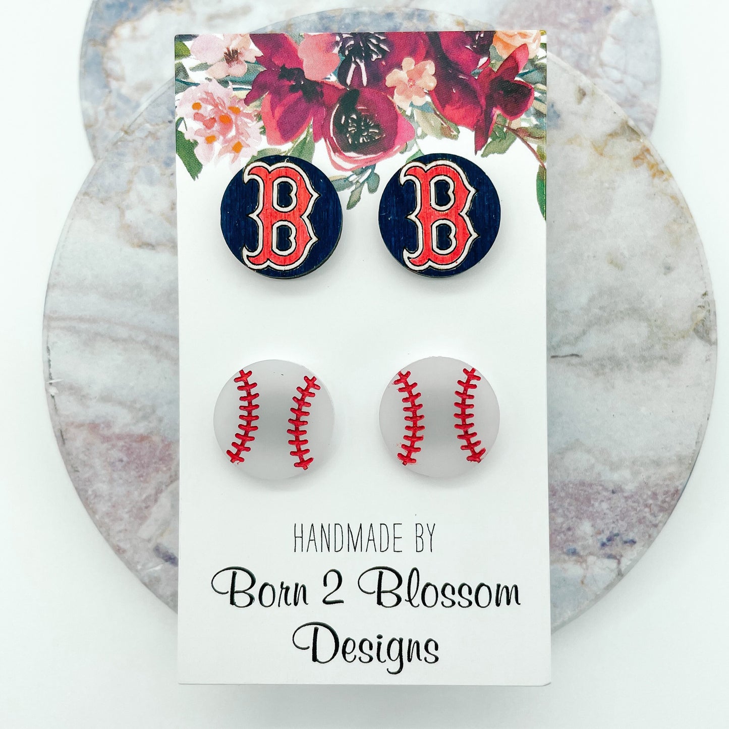 Boston Red Sox Stud Earring Set