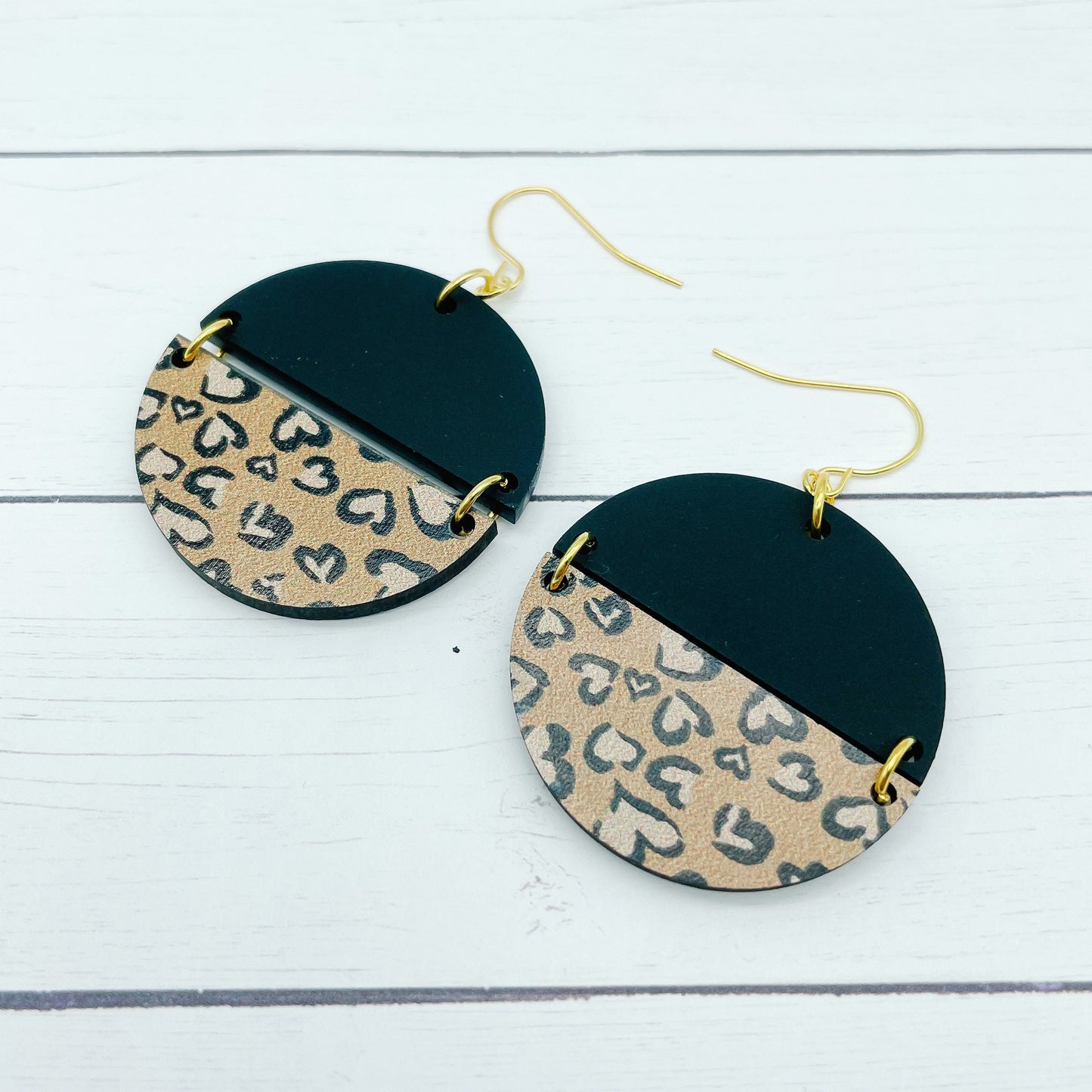 Leopard Wood or Acrylic Dangles