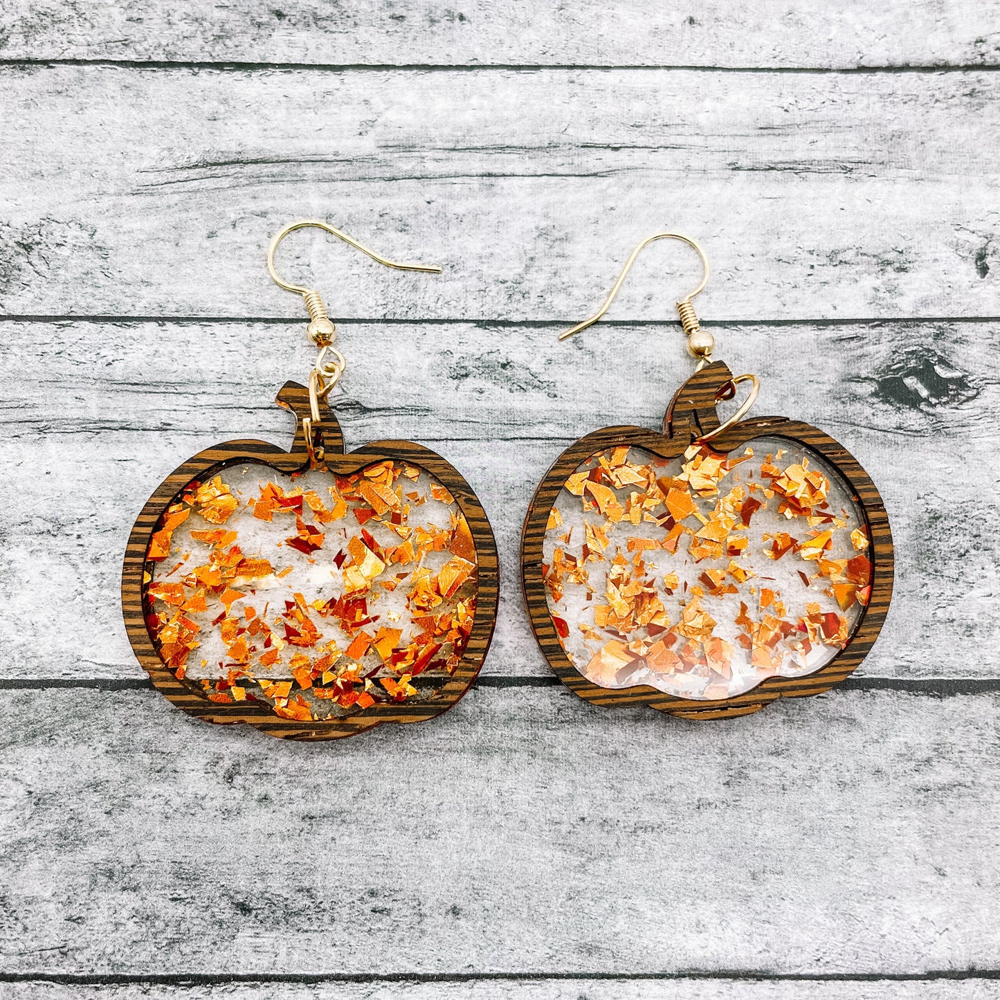 Glitter Pumpkin Dangles