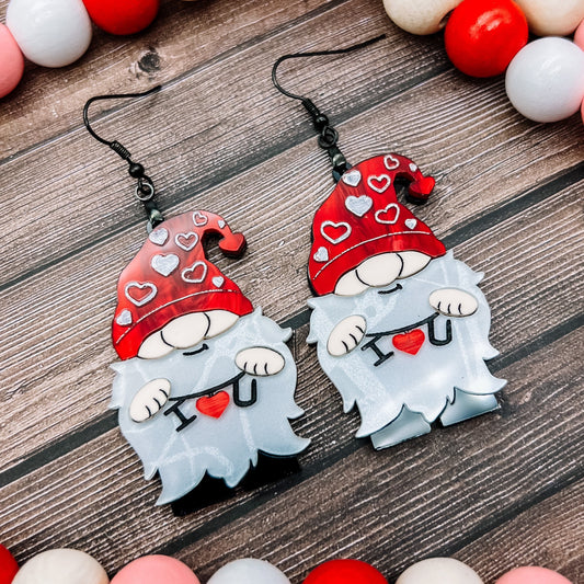 Valentine Day Gnome Dangles