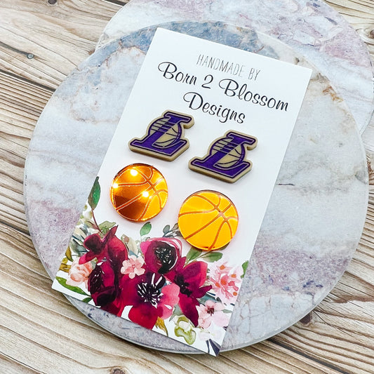 LA Lakers Stud Earring Set