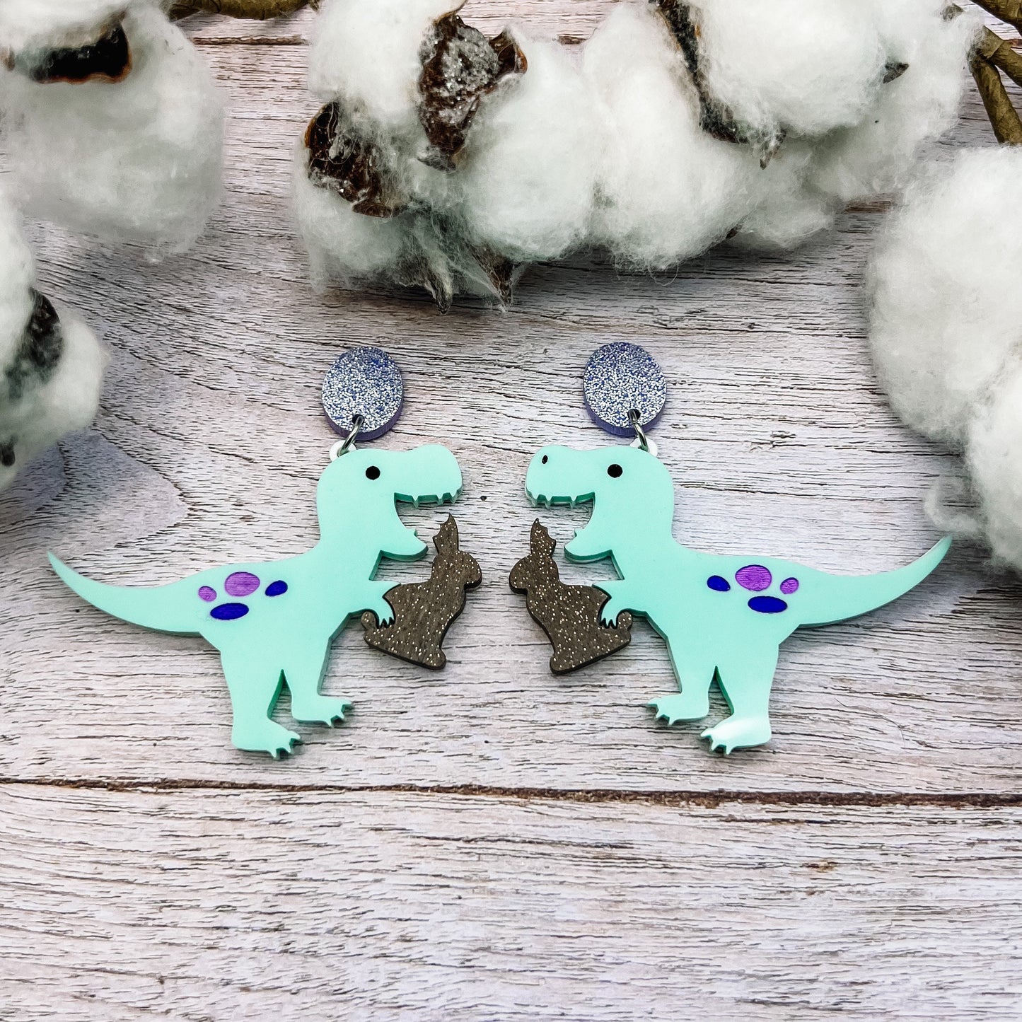 Dinosaur Chocolate Bunny Dangles