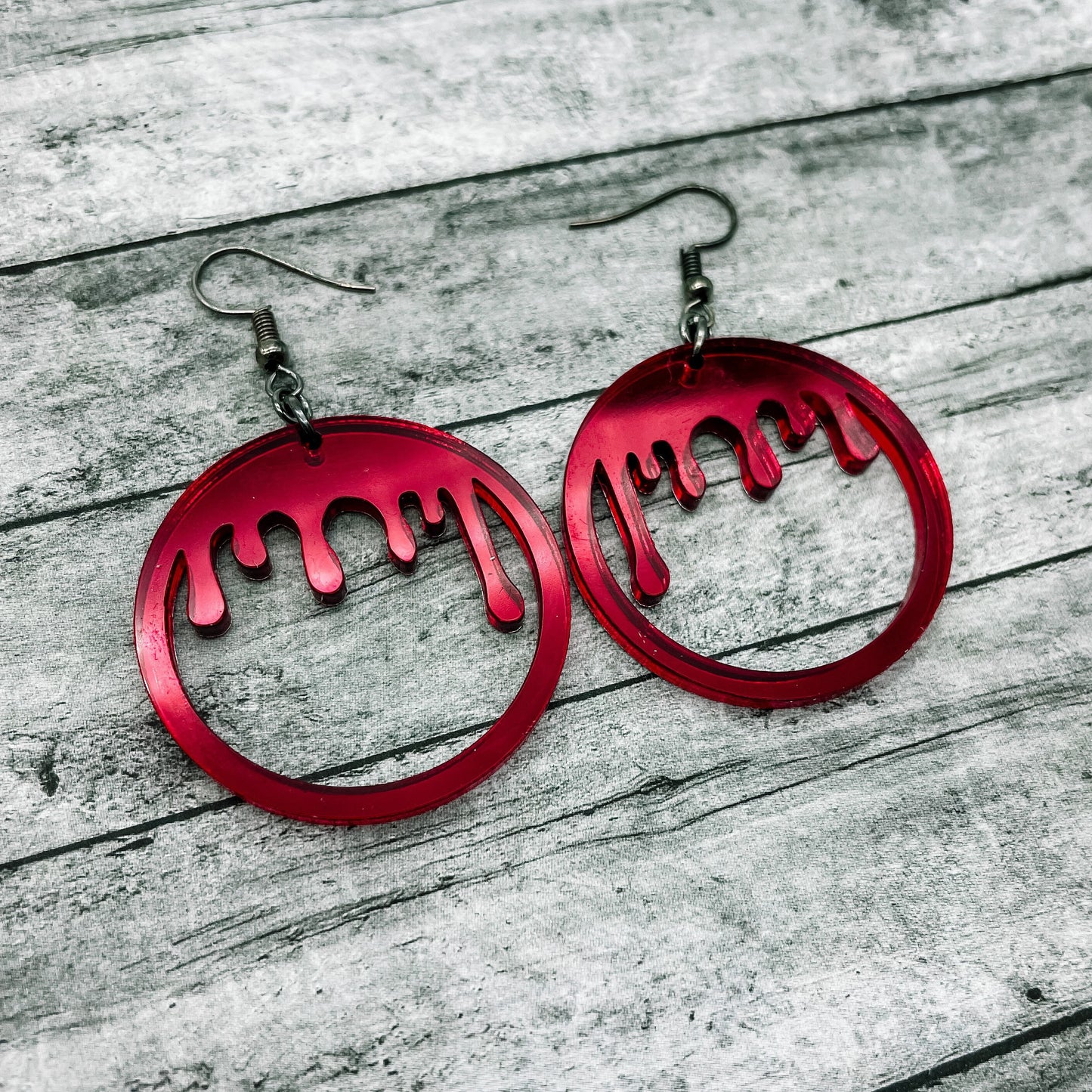 Blood Drip Hoop Dangles