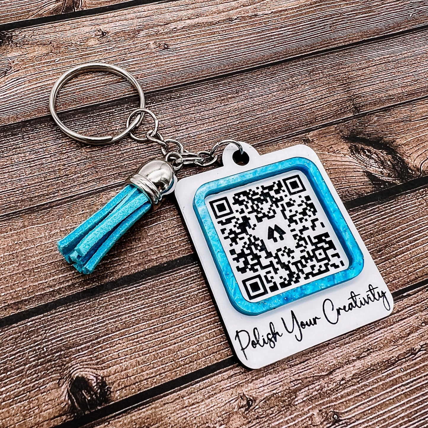 QR Code Personalized Keychain