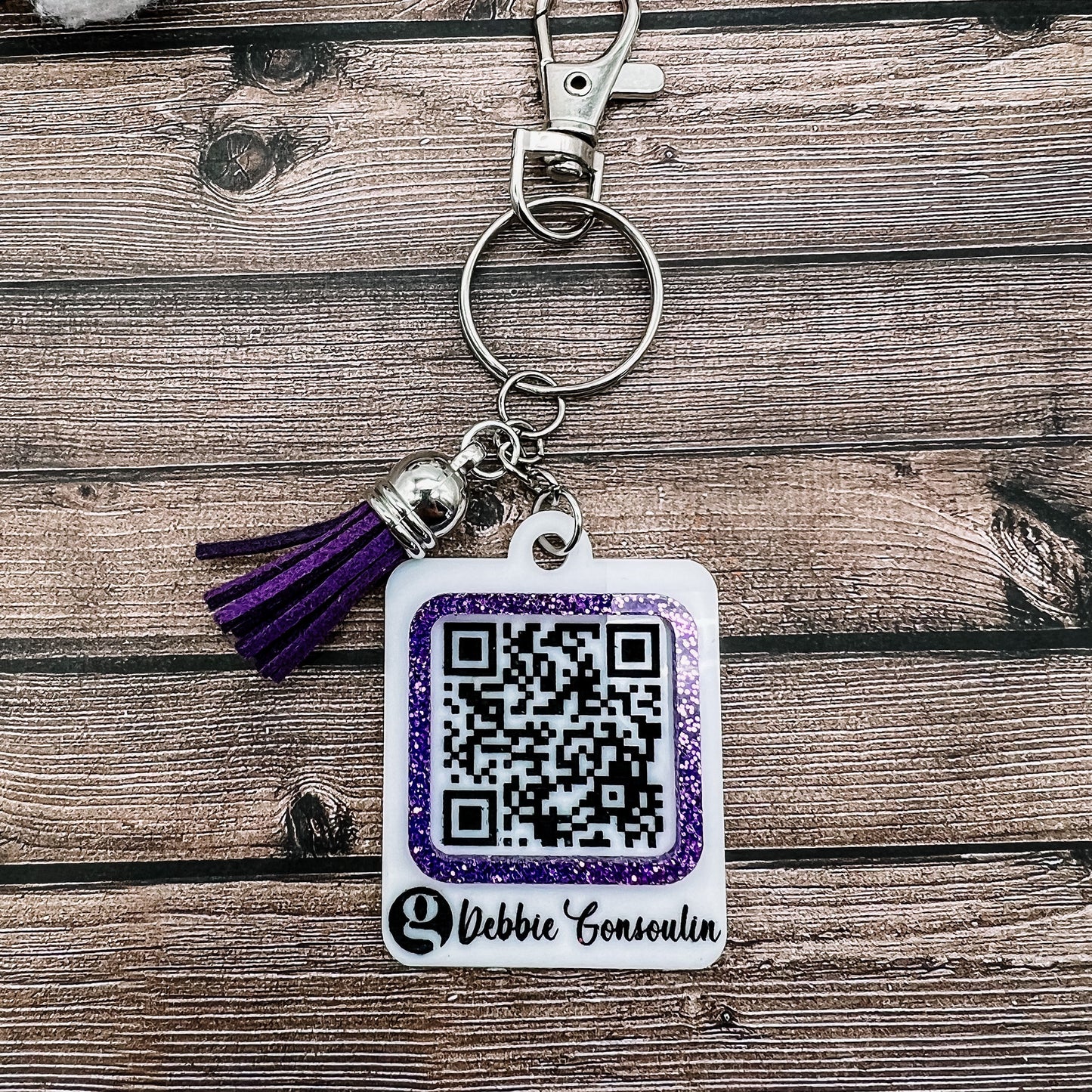 QR Code Personalized Keychain