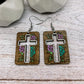 Hand-Painted Floral Cross Dangles