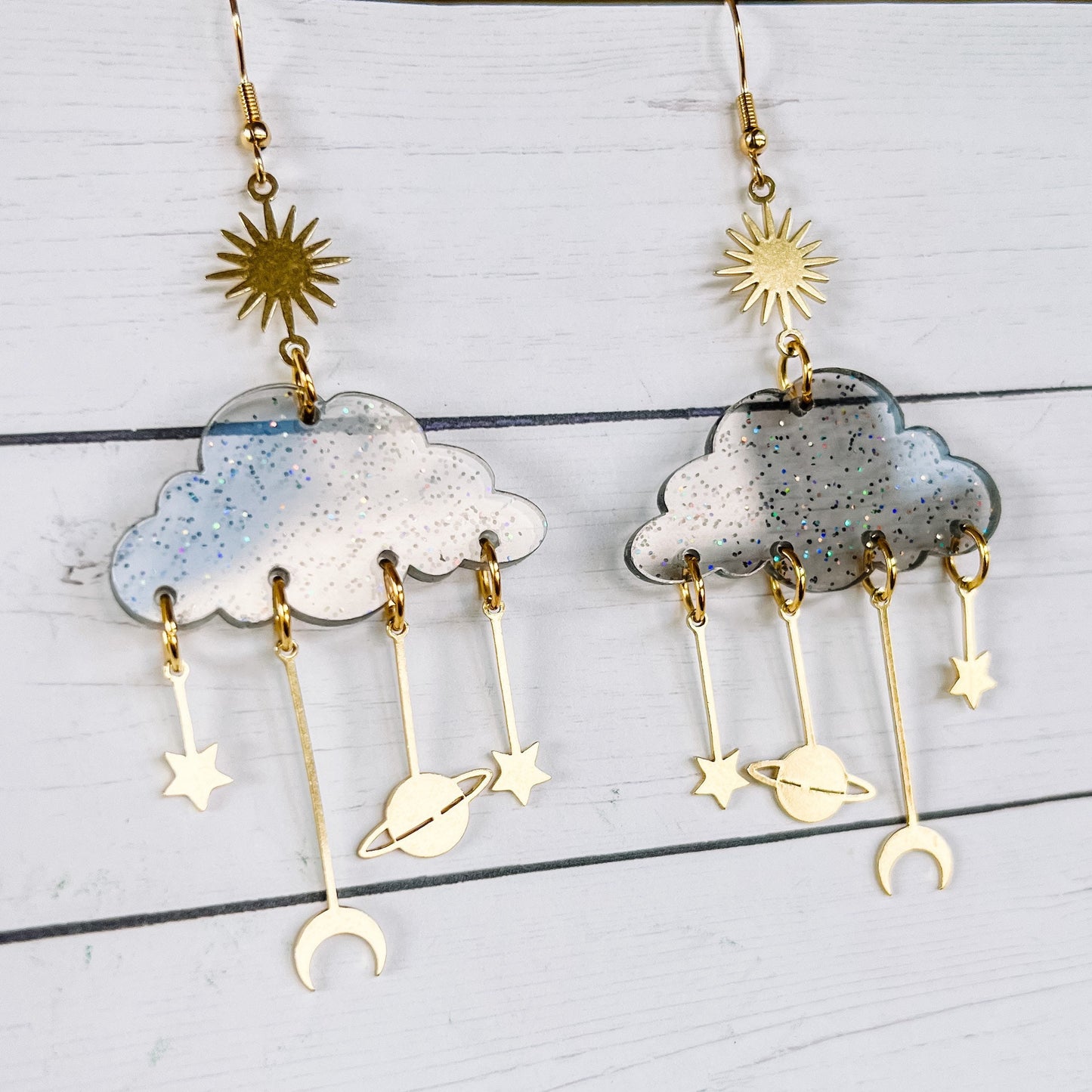 Smoky Cloud Celestial Dangles