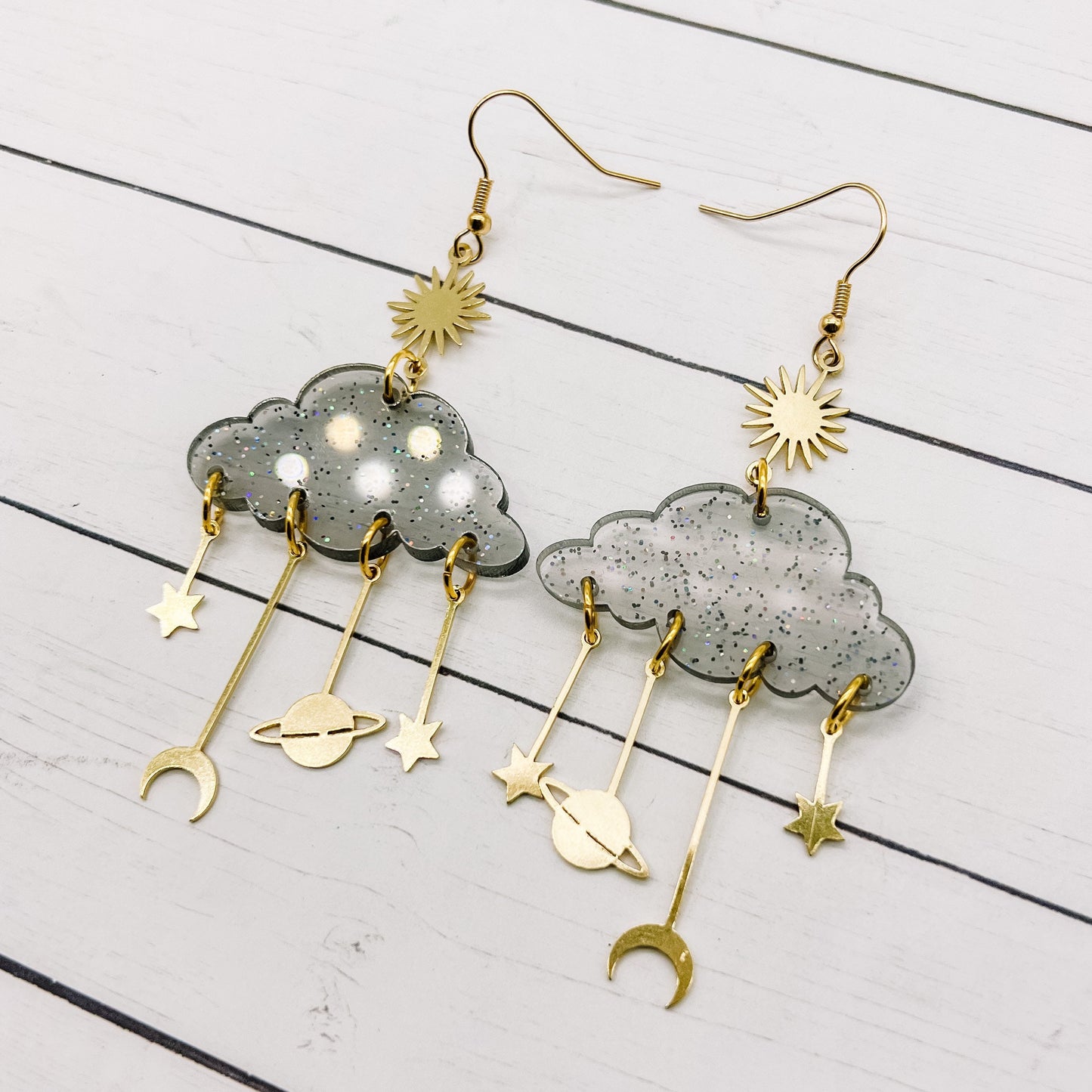 Smoky Cloud Celestial Dangles