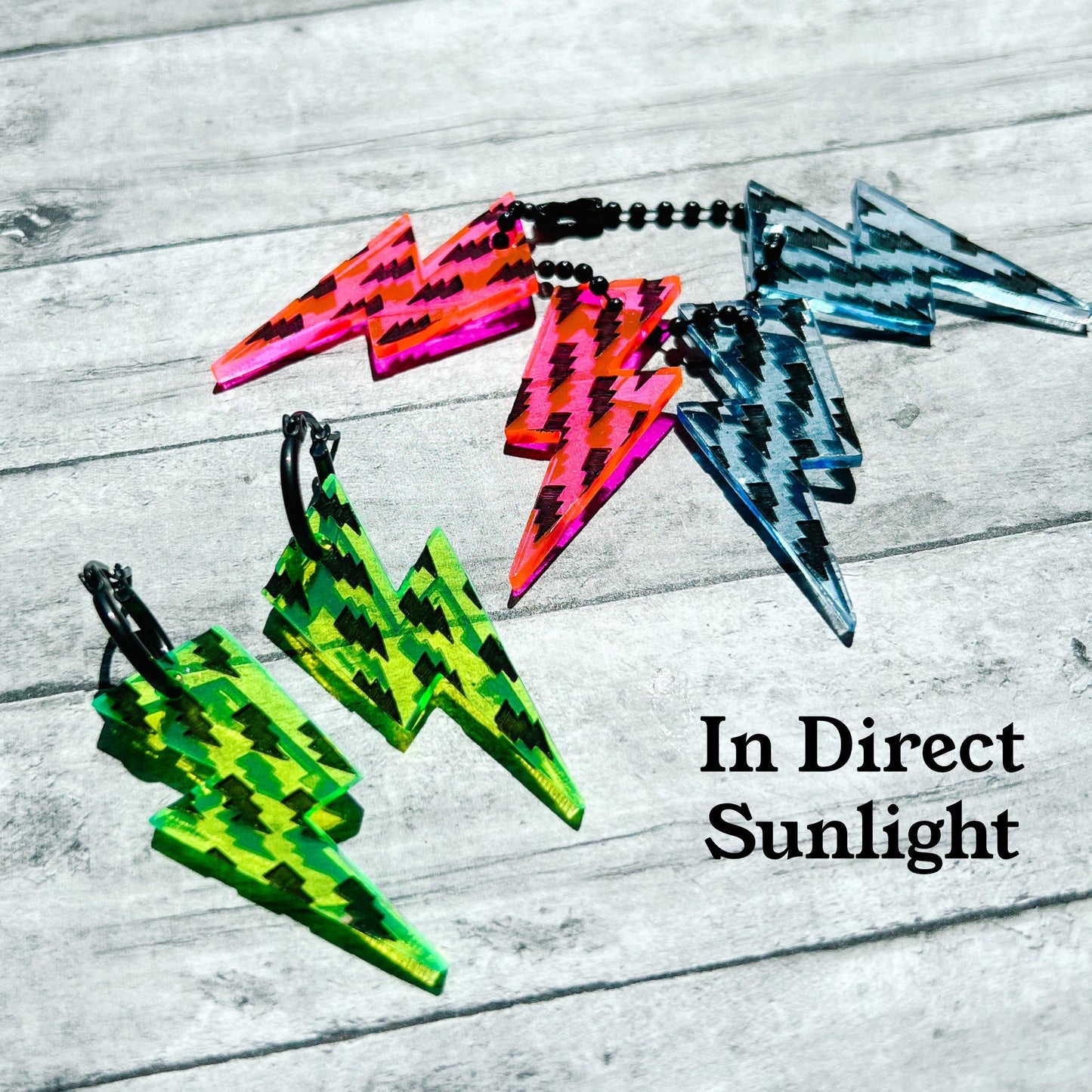 Lightning Bolt Fluorescent Dangles