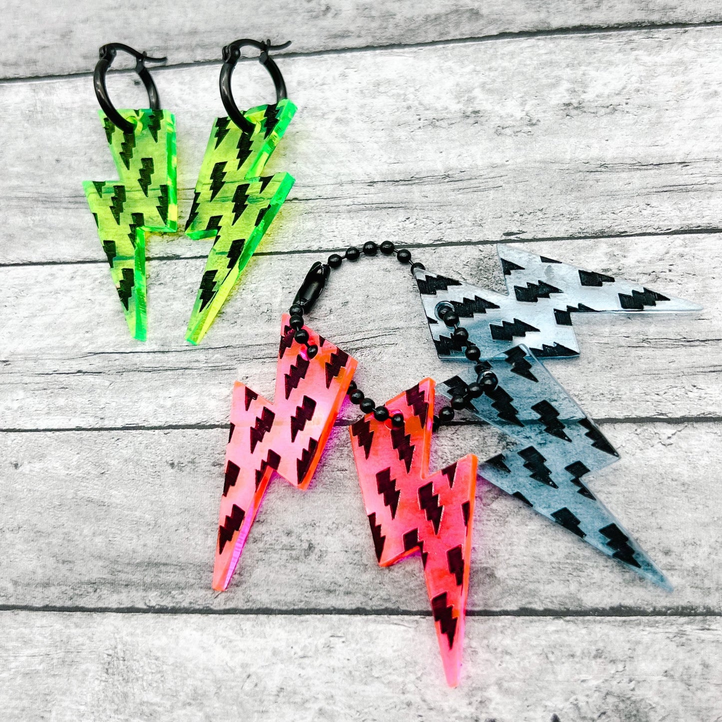 Lightning Bolt Fluorescent Dangles